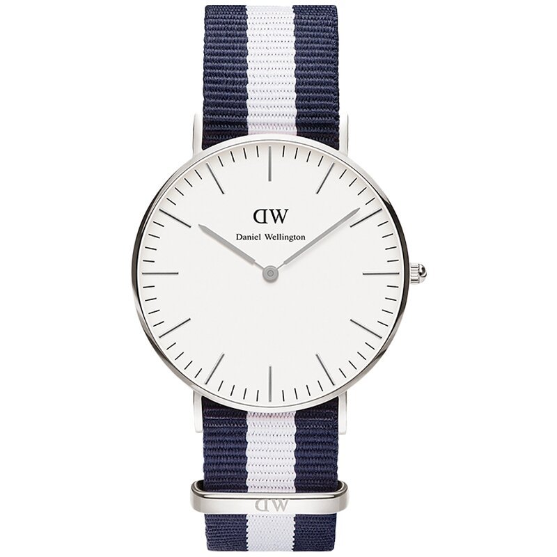 丹尼尔惠灵顿（Daniel Wellington）手表DW女表36mm银色边尼龙带超薄女士石英手表0602DW