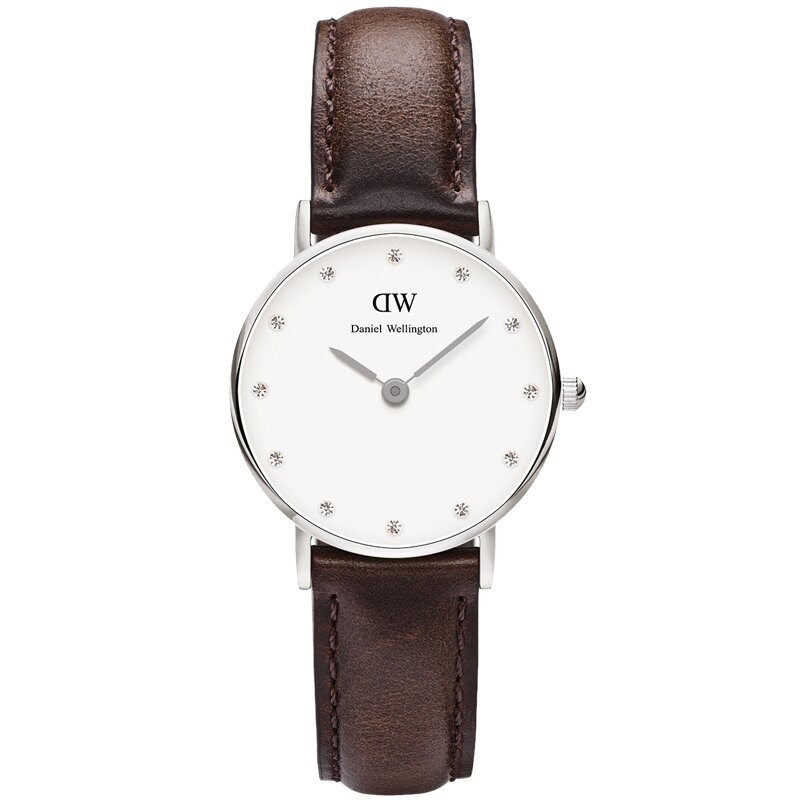 丹尼尔惠灵顿（Daniel Wellington）手表DW女表26mm银色边皮带超薄女士石英手表0923DW