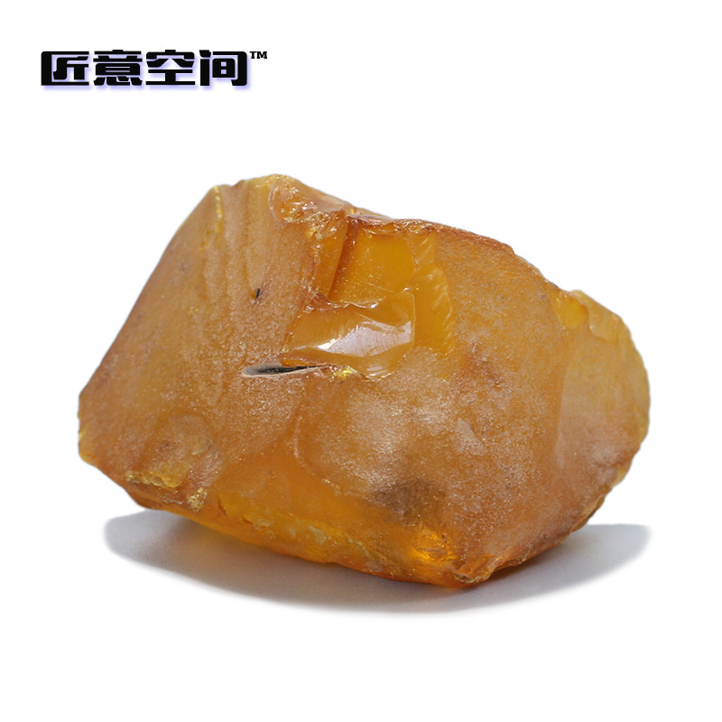 天然波罗的海 琥珀 蜜蜡 原石 随形 把件 37x25x25mm 支持国检 男女同款 黄色