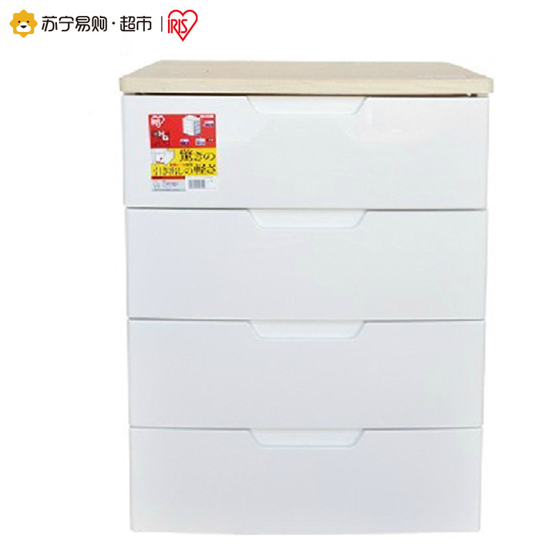 爱丽思IRIS 4层日本塑料卧室抽屉式衣物整理收纳柜储物柜HG-554B 白色