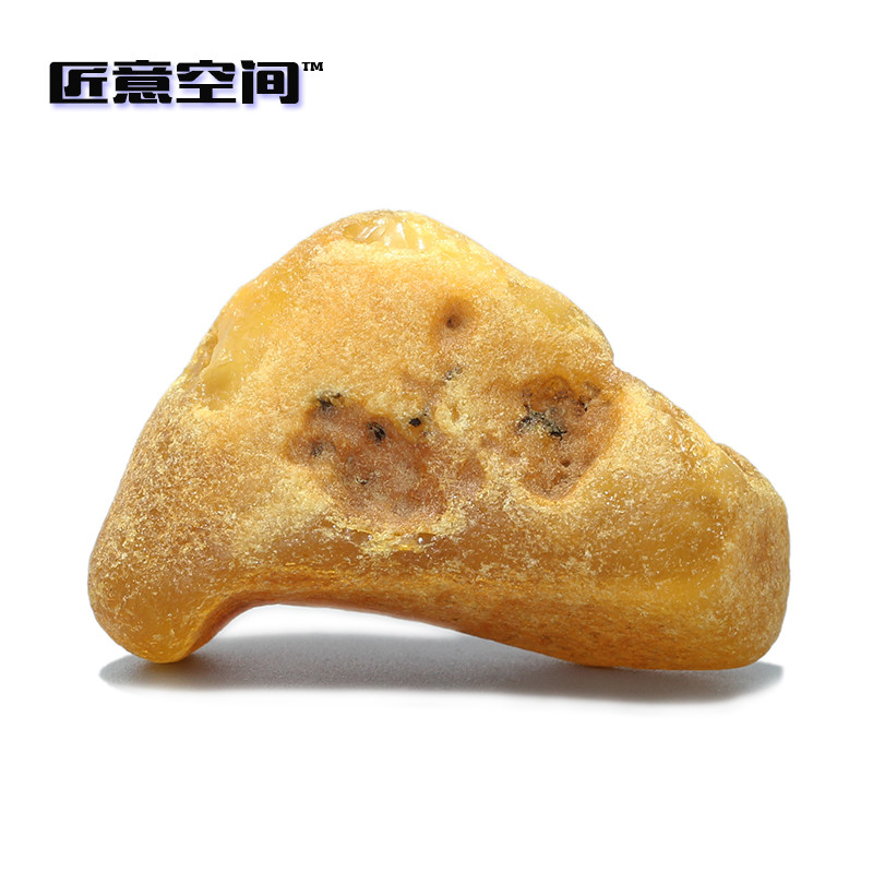 天然波罗的海 琥珀 蜜蜡 原石 随形 把件 47x28x18mm 支持国检 男女同款 黄色