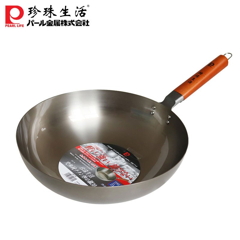 珍珠生活（PEARL LIFE）炒锅钛锅GP-79无涂层不生锈日本制造原装进口30cm