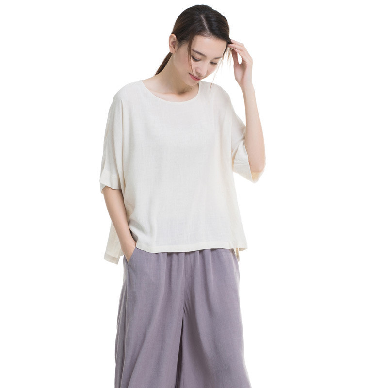 顶瓜瓜情侣睡衣套装夏亚麻透气纯色休闲家居服短袖长裤两件套_d39