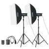 神牛（Godox）DP400W两灯 摄影棚闪光灯套装摄影灯 摄影柔光箱拍照灯两灯
