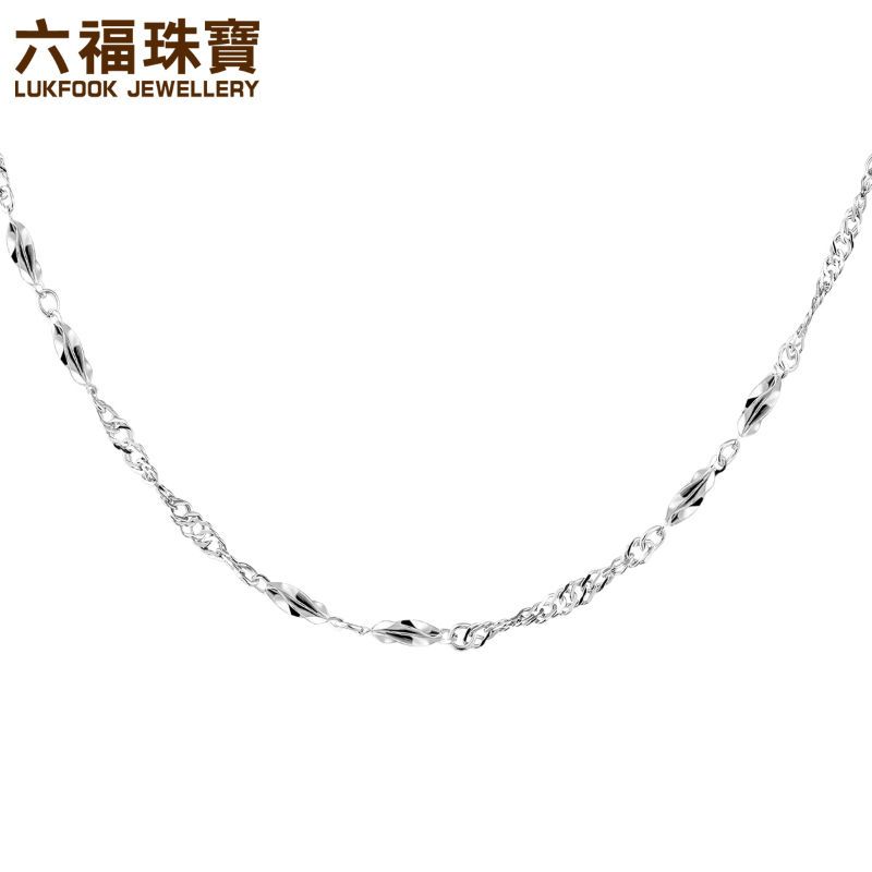 六福珠宝Pt950铂金项链女杨桃水波纹链白金素链计价L19TBPN0001 40cm—3.67克（含工费375元）