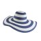 2017韩版帽子女士夏季防晒草帽户外沙滩遮阳帽黑白条纹大沿太阳帽 黑色条纹