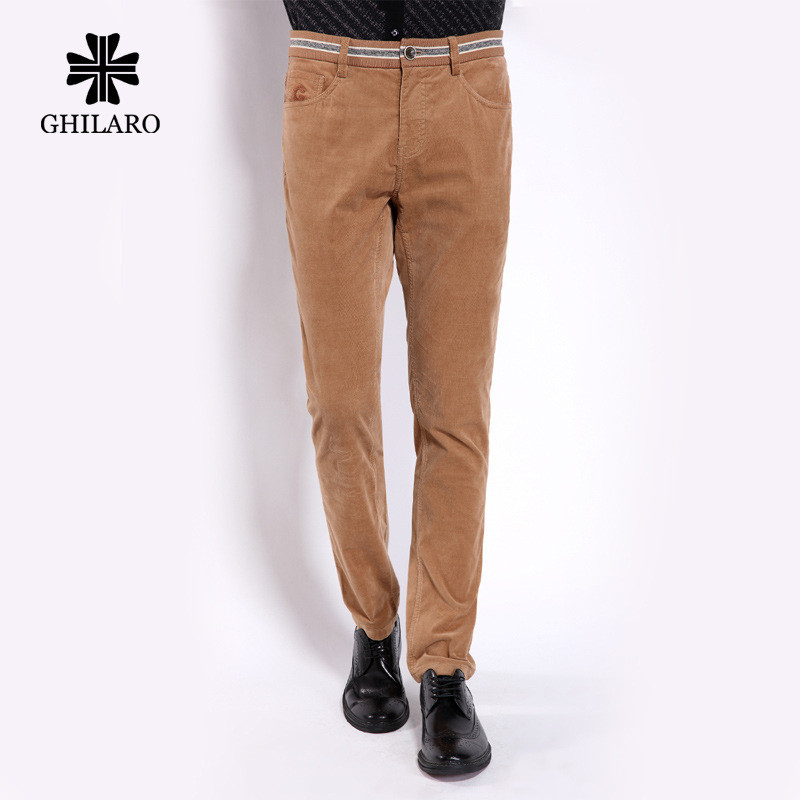 GHILARO/古劳吉那诺男装秋冬专柜正品新款时尚修身纯棉休闲裤3048_S66_e63 31/76A 黄色
