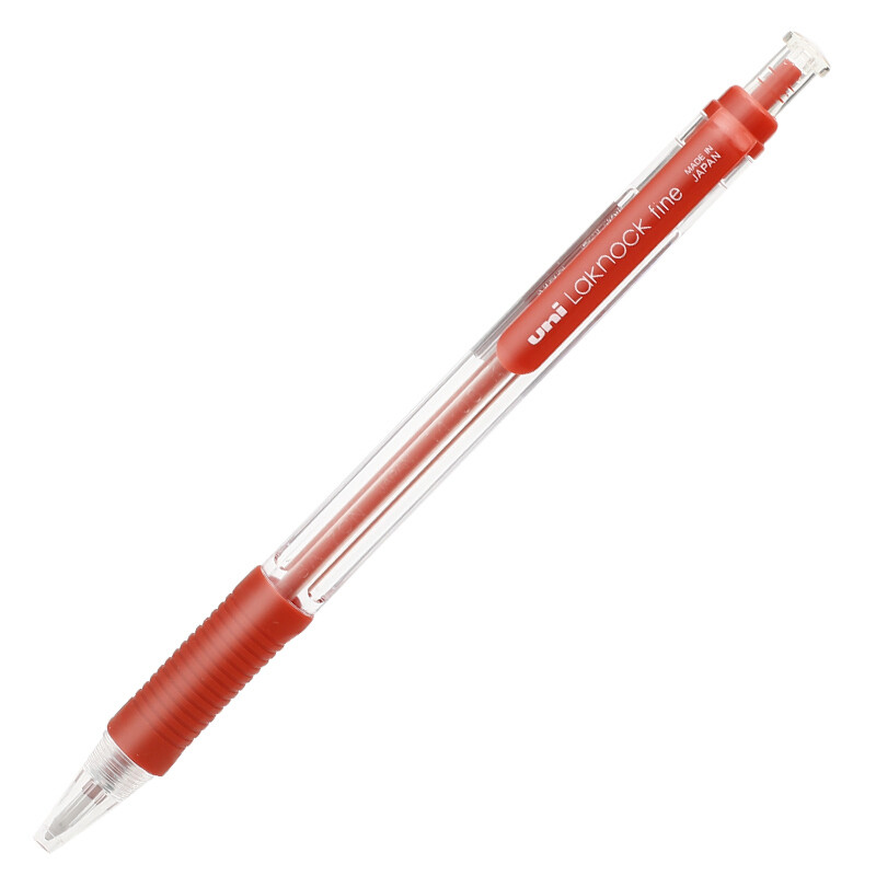 日本UNI三菱SN-101经典按动圆珠笔0.7MM办公用原子笔顺滑书写中油笔 红色