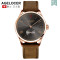 艾戈勒(agelocer)瑞士手表 新款黑森林系列 时尚镂空自动机械表男士轻奢腕表 80小时长动能 镶钻皮带手表 玫金棕色皮带6101D2