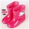 2017新品夏季儿童雨鞋卡通水晶防滑加绒两用雨靴小童大童幼儿园胶鞋男女童水鞋简约小清新多款多色可选 米妮低筒绒套皮口 低筒25码内长16CM
