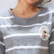 茵珠麗YinZhuli 夏季新款纯棉居家服女 韩版休闲条纹短袖情侣服 夏天全棉男女士家居服睡衣套装男9016 女款XL码 2号款