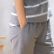 茵珠麗YinZhuli 夏季新款纯棉居家服女 韩版休闲条纹短袖情侣服 夏天全棉男女士家居服睡衣套装男9016 女款XL码 2号款