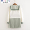 Mtiny日系学生服学院风校服班服Jk制服抹茶绿jk制服水手服百褶裙套装