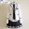 Mtiny英伦学院风学生校服套装日本水手服jk制服裙韩版韩国高中女学生服 S【150】 男白上衣+黑裤子+衬衣领带胸章