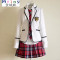 Mtiny英伦学院风学生校服套装日本水手服jk制服裙韩版韩国高中女学生服 M【155】 男白上衣+黑裤子+衬衣领带胸章