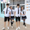 Mtiny毕业照服装学生装高中毕业季班服学院风高三大学生校服套装白衬衫 S 女衬衣短袖黑边