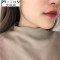 Mtiny半高领喇叭袖针织衫女套头修身薄款女chic上衣长袖学生打底衫T恤 均码 黑色