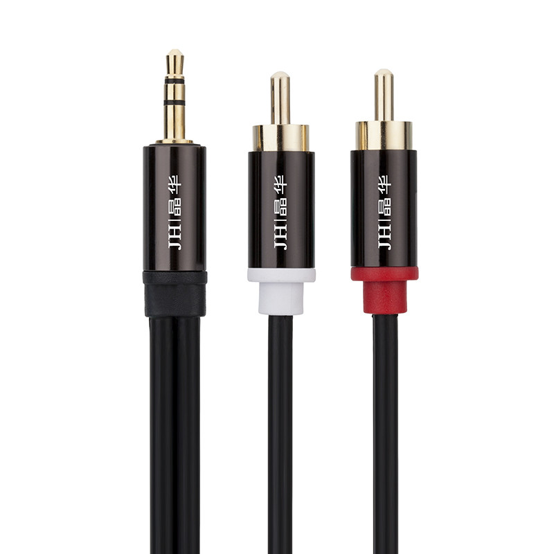 晶华 合金3.5音频转2RCA线 黑色1.5米 1.5米