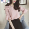 Mtiny【天天特价】宽松百搭雪纺衫短袖蕾丝衫假两件蕾丝打底上衣女潮_7_2_9_4 M 粉色【905款】