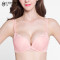 乐潘朵无钢圈光面无痕聚拢文胸性感蕾丝少女内衣收副乳夏季 70A 粉色