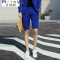 Mtiny夏季新款男装西服套装韩版修身男士休闲短袖小西装外套短裤潮伴郎 XL 蓝色