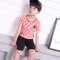 2017新品夏季男童短袖套装童装2017儿童新款宝宝夏季中大童休闲韩版两件套潮简约小清新多款多色可选 110cm 细桔0099