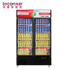 lecon/乐创洋博 展示柜冷藏冰柜 双门立式商用冰箱 啤酒饮料保鲜柜 陈列柜冷柜 冷藏柜 冰吧 红黑色风冷