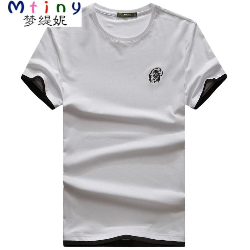 Mtiny男士短袖T恤夏季体恤军装男装2017新款宽松纯服 06188-白色 XL/180