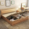 木帆 床 实木床 北欧双人床 高箱储物床 1.5米标准单床+床头柜*1+护脊床垫【颜色备注】