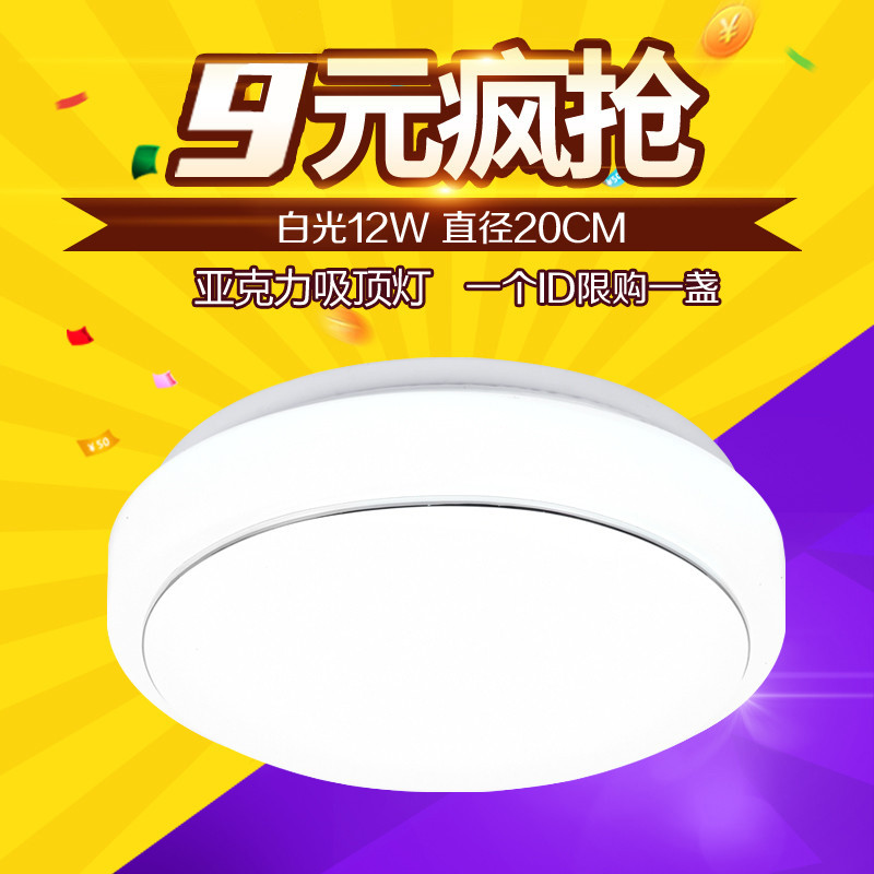 美式乡村客厅灯具欧式铁艺复古灯田园现代简约吊灯北欧灯饰 直径19cm白光12w（2个起购，1个不发货.）