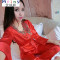 Mtiny性感吊带丝绸睡衣女夏季两件套装睡裙睡袍冰丝家居服韩版春秋季 L（90-100斤） 127中粉色