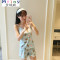 Mtiny韩版学生睡衣女夏吊带套装短裤少女休闲两件套薄款可爱公主家居服 M【75-90斤】 吊带雪糕蓝色