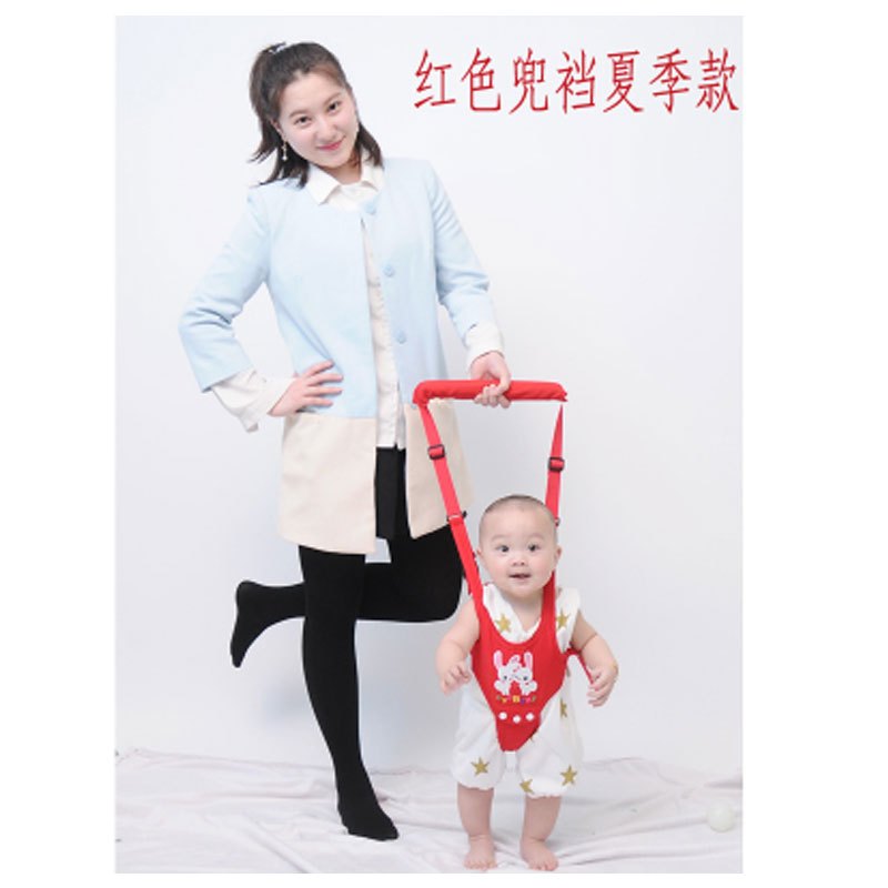 新品夏季透气宝宝学步带小孩子婴幼儿学走路防摔防勒四季提篮式两用7-18个月适用于8个月-2岁男女宝宝 夏季兜档红色