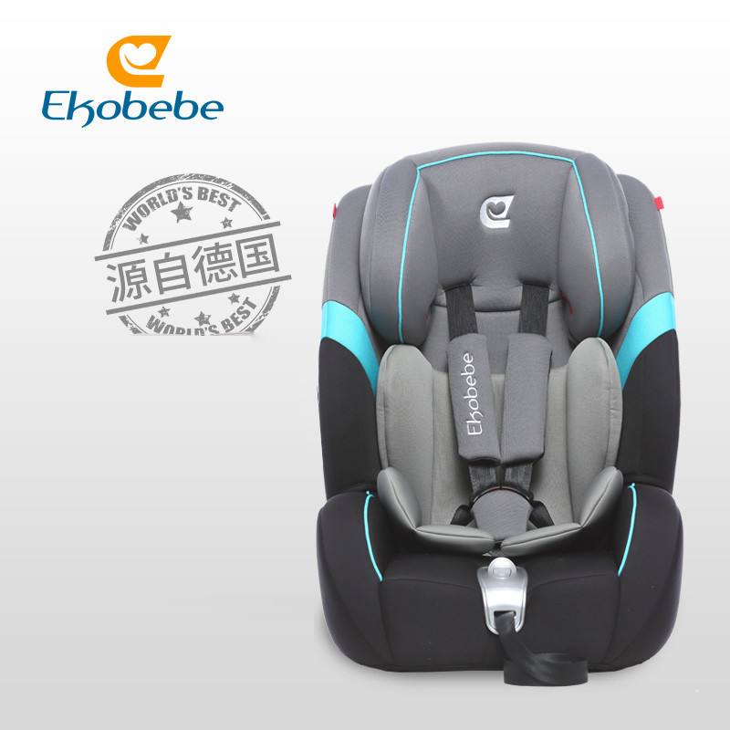 德国 Ekobebe儿童安全座椅汽车用9个月-12岁安全座椅车载便捷式 城堡灰