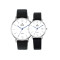 BOSS情侣手表 简约休闲商务石英防水时尚皮带白银对表
