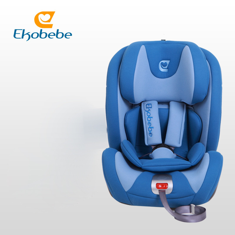 德国ekobebe 儿童安全座椅汽车用9个月-12岁isofix硬接口 牛仔蓝