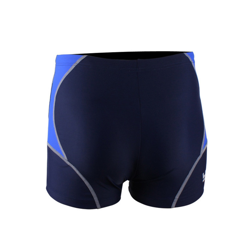 YINGFA英发 男士拼色休闲平角泳裤Y3011 沙滩训练速干系带泳裤 XL 蓝色