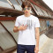迪尔马奇17夏季新品男士短袖T恤星条印花修身打底衫上衣M010006 XXXL 白色