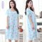 大码孕妇睡裙宽松大码睡裙女胖mm200斤夏短袖睡衣家居服当季新品简约休闲妈咪居家衣服多色可选睡衣 均码90-190斤胖瘦孕妇首选 栗色小墨菊粉
