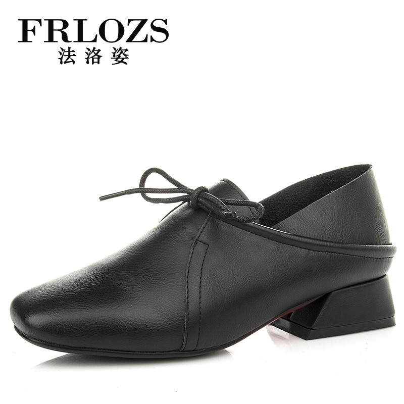 德国法洛姿（FRLOZS）女士真皮商务低跟休闲鞋黑FZ156 黑色 37码