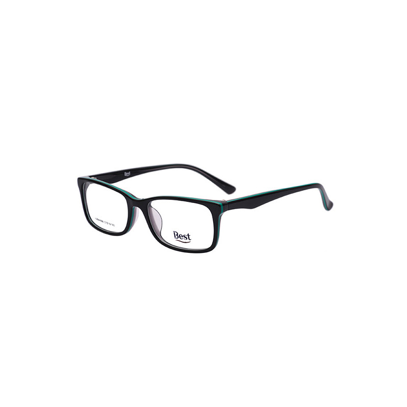 Best宝视达大框近视眼镜框时尚大框复古眼镜架A2BBMH006 C5-黑绿色