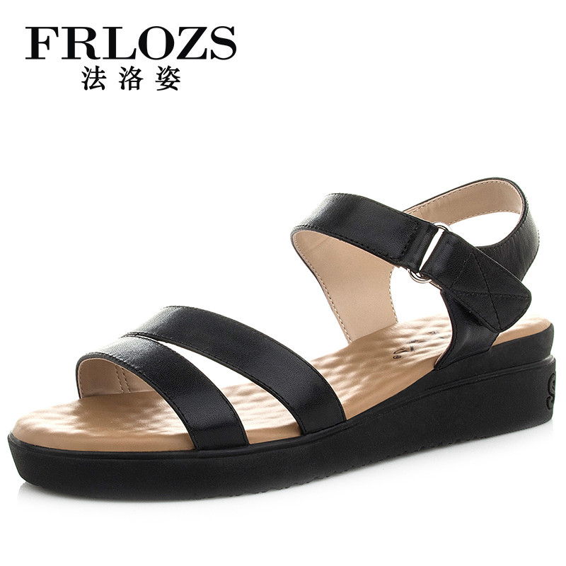 德国法洛姿（FRLOZS）女士真皮休闲凉鞋黑FZ162