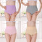 初愫高腰收腹棉质大码女士三角内裤4条装 XL 紫/灰/粉/肤