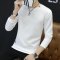 韦斯普 2017秋季新款男士圆领套头卫衣韩版时尚修身长袖T恤F-2系列 XXL 黑色833