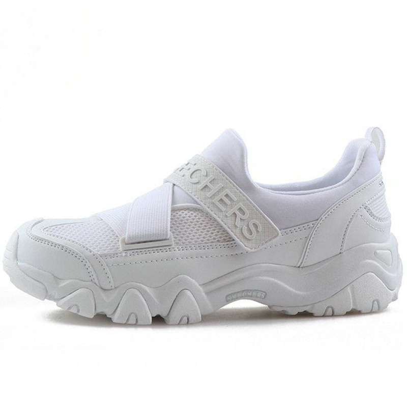 Skechers/斯凯奇 女鞋2017新款跑步休闲潮鞋魔术贴D’lites 熊猫鞋88888016-WHT 88888016-WHT 35/22/5