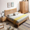 天惠子简约北欧系列全实木床1.8米/1.5米胡桃色原木单双人床 婚床卧室家具 1.5米单床+床头柜*1+床垫（颜色备注）