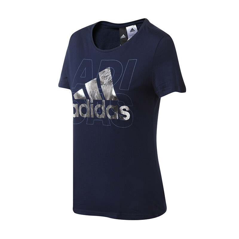 adidas阿迪达斯女装短袖T恤2017年新款运动服 XS BP8403学院藏青蓝