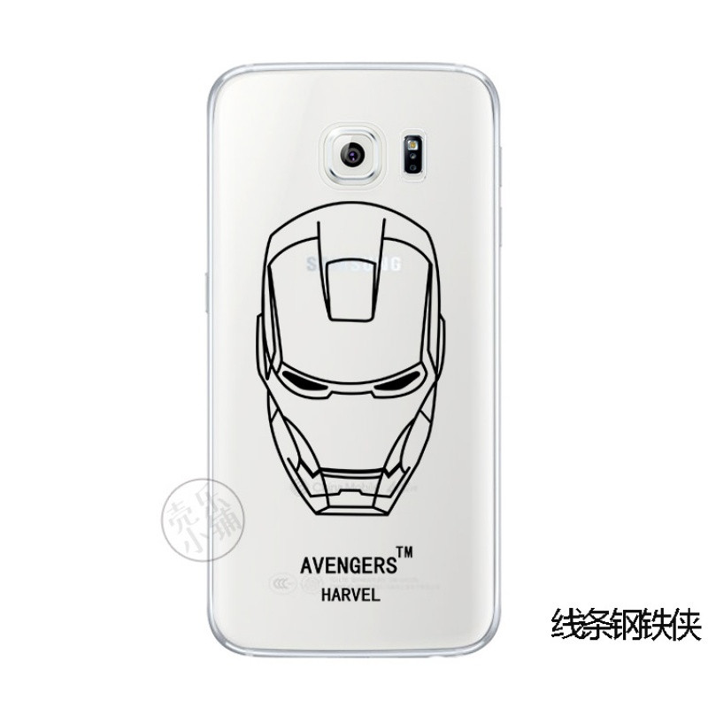 2017款钢铁蝙蝠侠欧美潮牌男三星S5s6S7edgeplus+曲屏手机壳软保护套 s6直屏线条蝙蝠侠