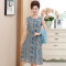 828新款妈妈夏装连衣裙中年女装40-50岁中老年人雪纺长裙夏季新款潮典雅 2XL(建议110-125） 款1藏青色