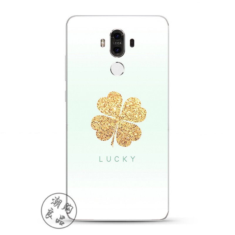2017款华为mate9pro/8/7/nova青春版手机壳硅胶透明女款韩国简约一片叶 vivo华为mate9pro-一片金叶